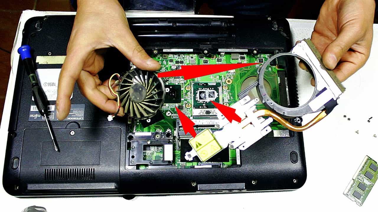 تنظيف مروحة اللاب توب