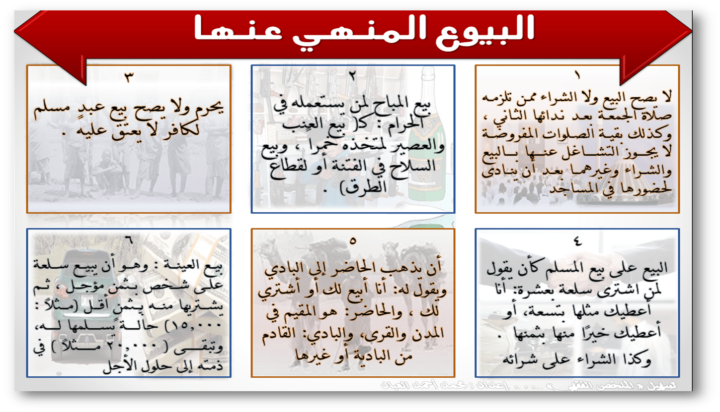 أنواع البيوع المحرمة