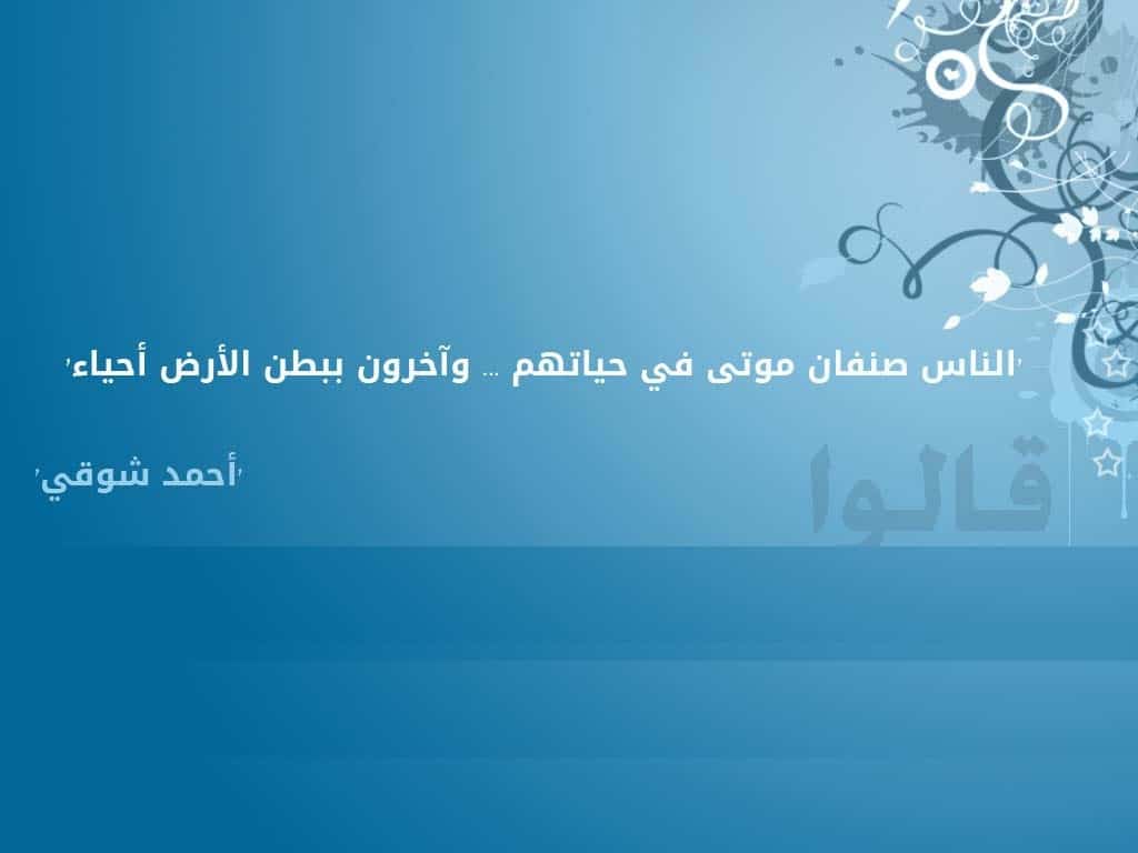 قصيدة الناس صنفان موتى في حياتهم وآخرون ببطن الأرض أحياء