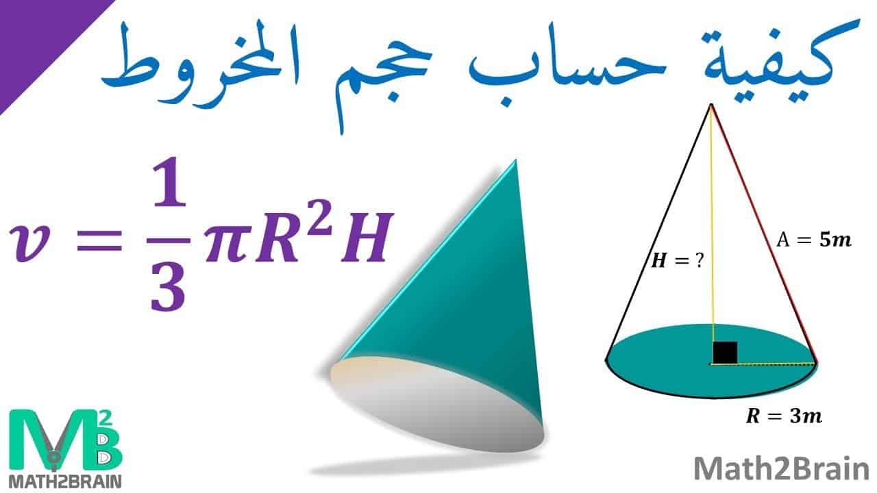 قانون حساب حجم المخروط