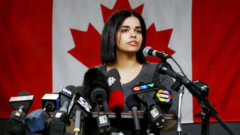 ماذا قالت رهف القنون في أول ظهور لها بكندا