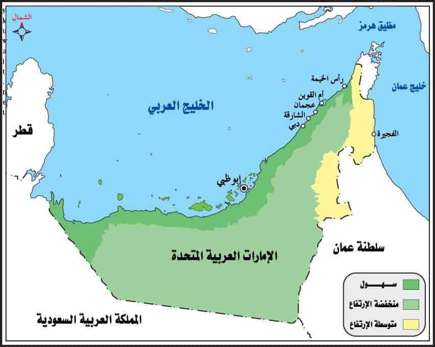 كم مساحة الإمارات