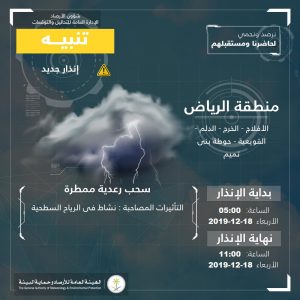 حالة الطقس في السعودية اليوم 18ديسمبر ..الأرصاد تُنذر بموجه بارده حالة الطقس في السعودية اليوم 18ديسمبر ..الأرصاد تُنذر بموجه بارده