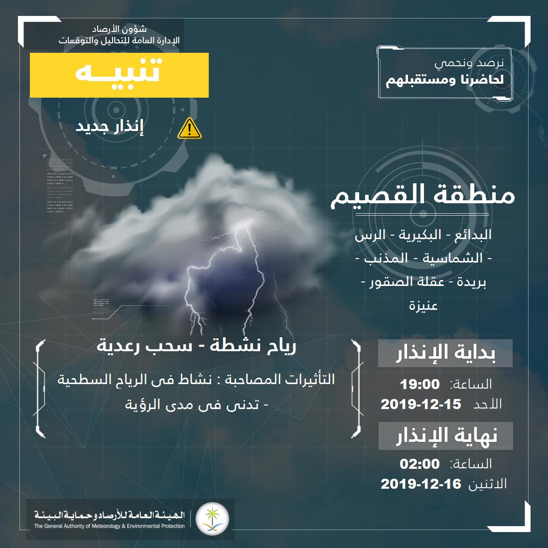 حالة الطقس في السعودية اليوم 15ديسمبر 2019 حالة الطقس في السعودية اليوم 15ديسمبر 2019