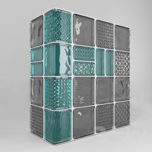 اشكال الطوب الزجاجي