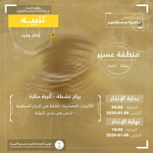 حالة الطقس في السعودية 6 يناير 2020 ..والأرصاد تُجدد التحذيرات حالة الطقس في السعودية 6 يناير 2020 ..والأرصاد تُجدد التحذيرات