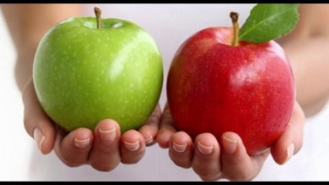 السعرات الحرارية في التفاح الأخضر والأحمر