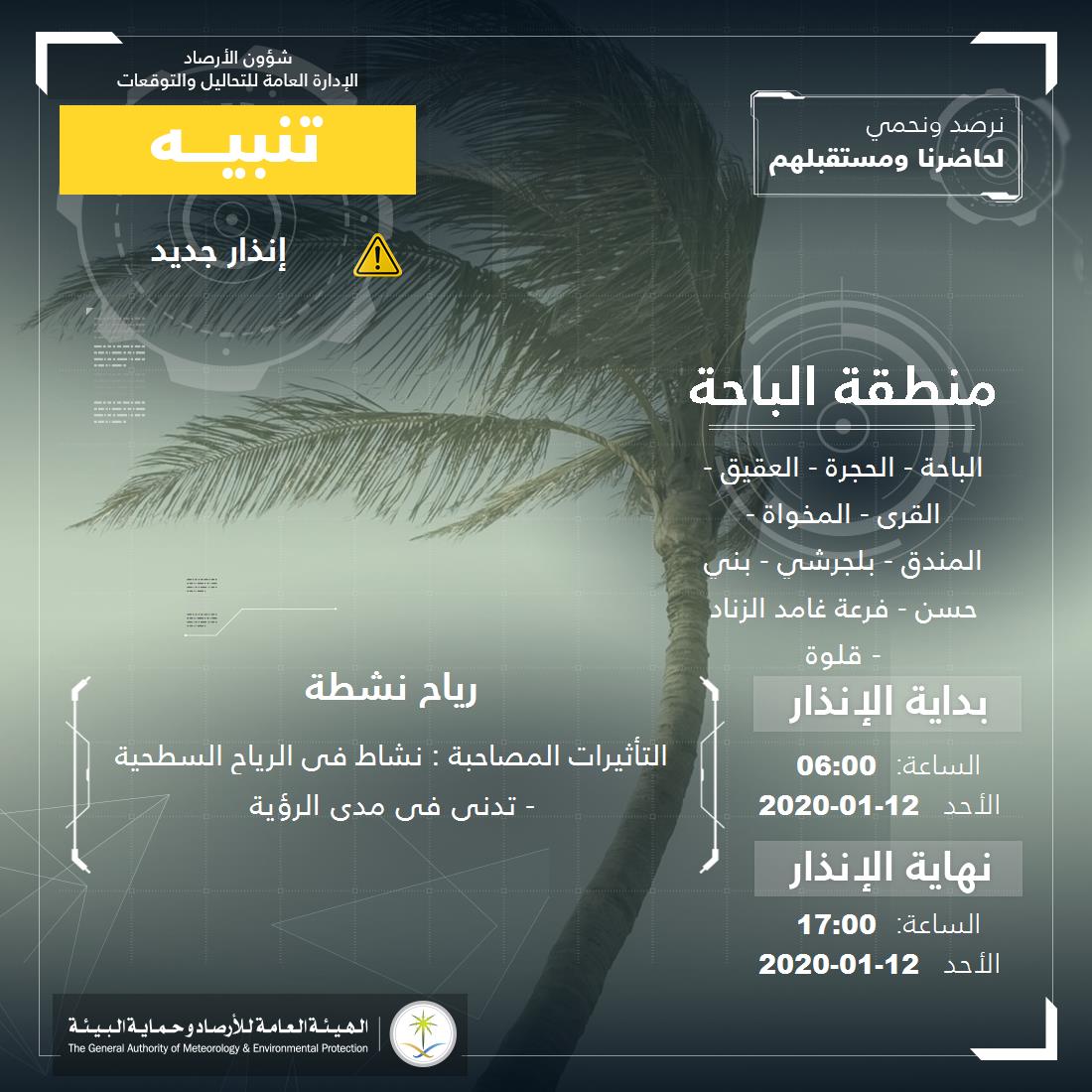 حالة الطقس في السعودية 12 يناير 2020 حالة الطقس في السعودية 12 يناير 2020