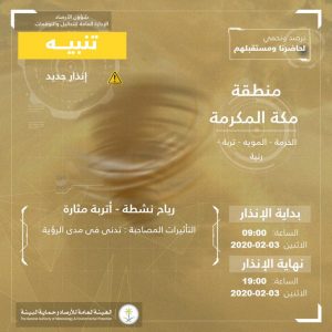 حالة الطقس في السعودية 3 فبراير 2020 ...والأرصاد تُحذر من التقلبات الجوية حالة الطقس في السعودية 3 فبراير 2020 ...والأرصاد تُحذر من التقلبات الجوية