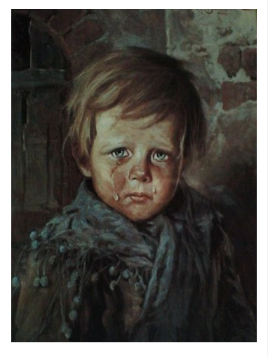 قصة لوحة الطفل الباكي لوحة الطفل الباكي