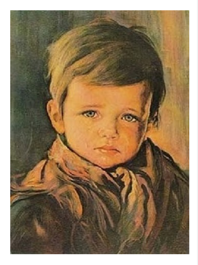 لوحة الطفل الباكي