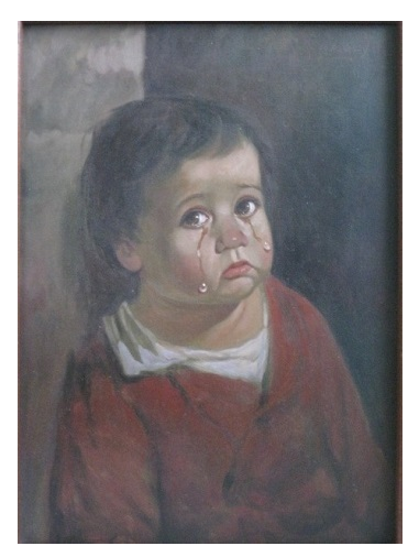 لوحة الطفل الباكي