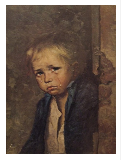 لوحة الطفل الباكي