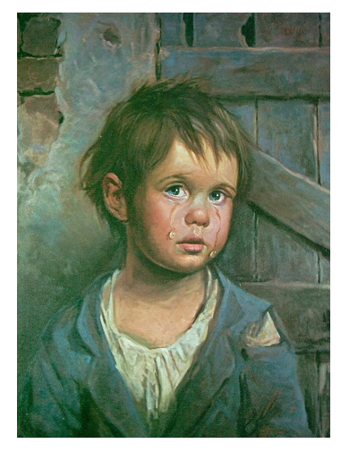 لوحة الطفل الباكي