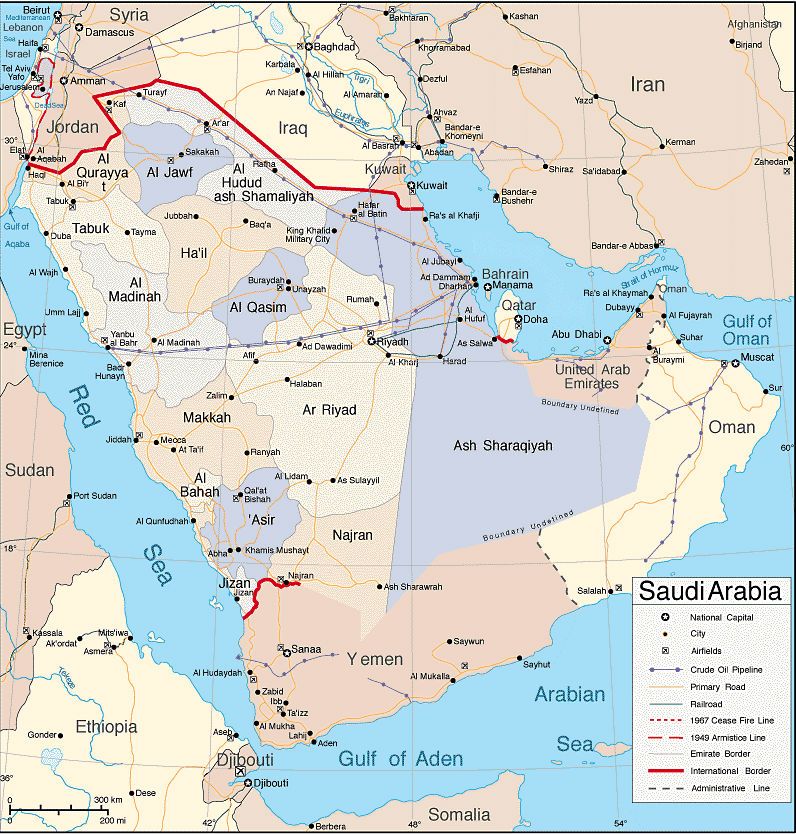 خريطة السعودية التفصيلية كاملة