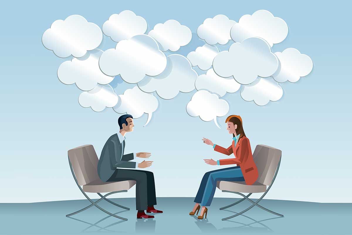 مقابلة بين شخصين عن العلم