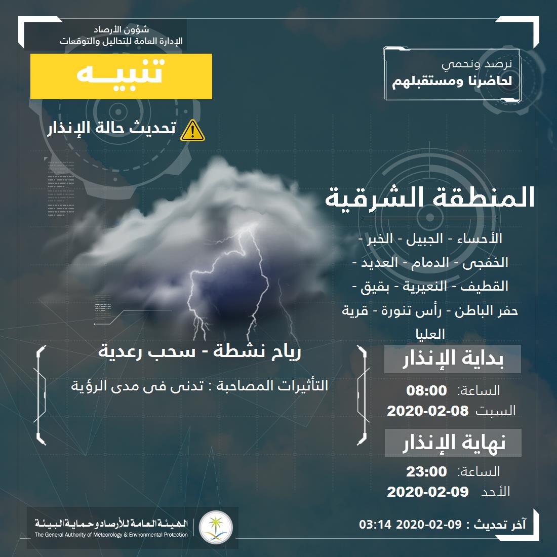 حالة الطقس في السعودية الأحد 9 فبراير 2020 حالة الطقس في السعودية الأحد 9 فبراير 2020