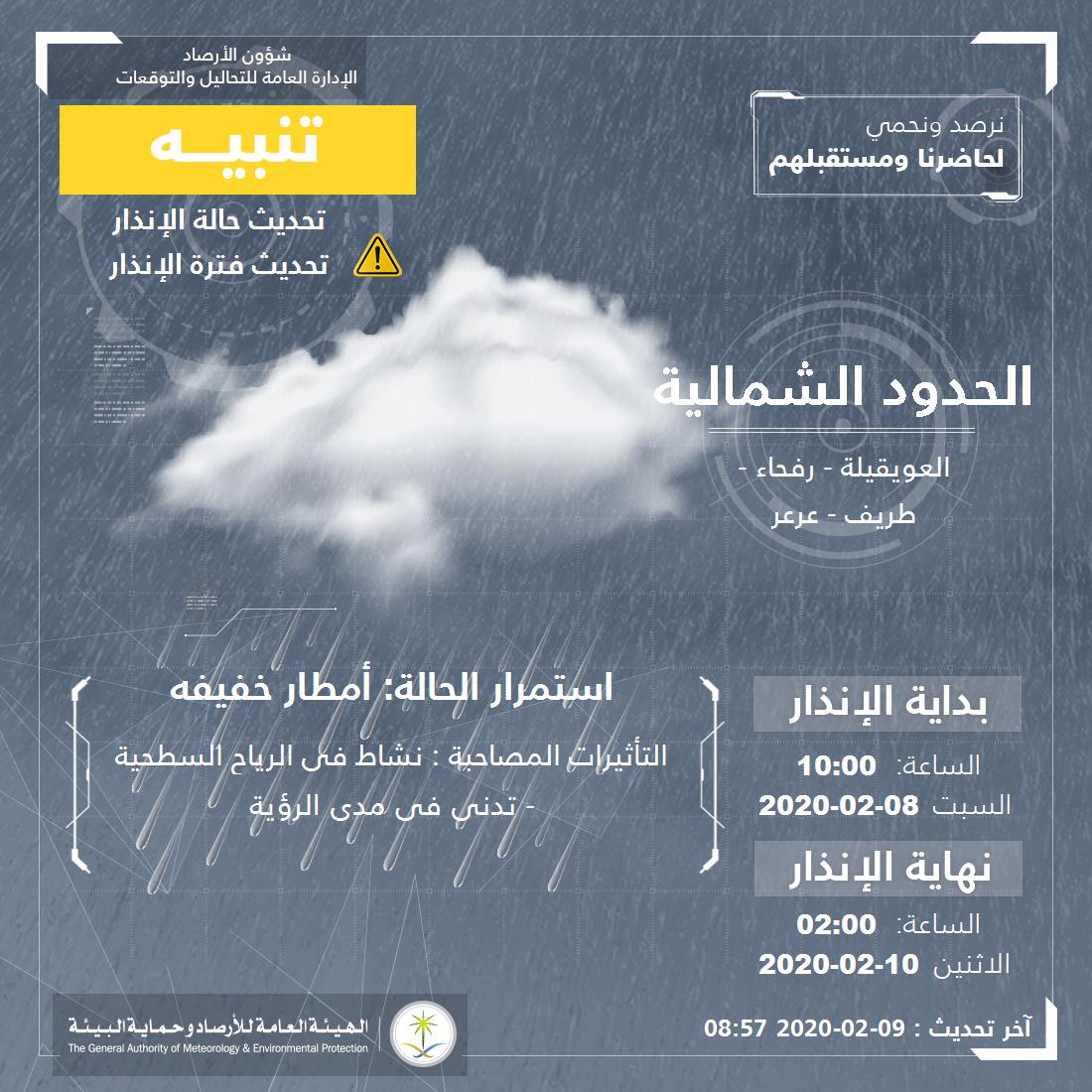 حالة الطقس في السعودية الأحد 9 فبراير 2020 حالة الطقس في السعودية الأحد 9 فبراير 2020