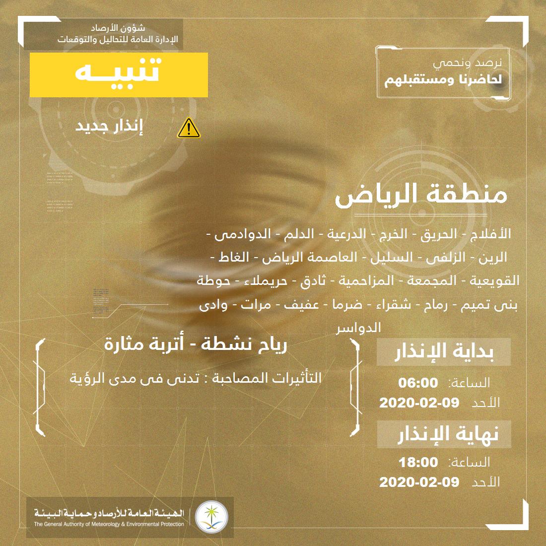 حالة الطقس في السعودية الأحد 9 فبراير 2020 حالة الطقس في السعودية الأحد 9 فبراير 2020