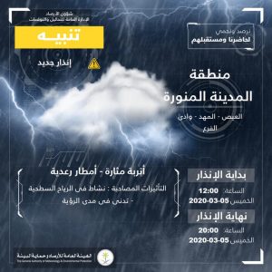 حالة الطقس في السعودية الخميس 5 مارس 2020 حالة الطقس في السعودية الخميس 5 مارس 2020