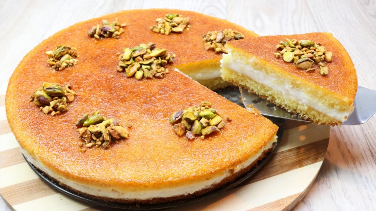 بسبوسة محشية بالمهلبية بسبوسة محشية بالمهلبية