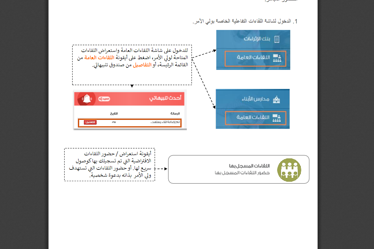 استخدام منصة مدرستي لأولياء الأمور استخدام منصة مدرستي لأولياء الأمور