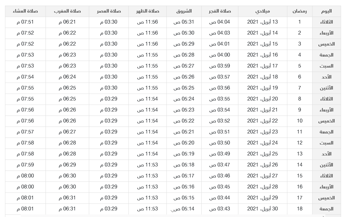 امسكاية رمضان في دولة الكويت امسكاية رمضان في دولة الكويت