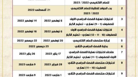 التقويم الدراسي قطر 2024