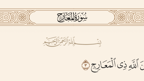 معنى المعارج مصاعد الملائكة بالقرآن الكريم هل الجمله صحيحة او خاطئة؟